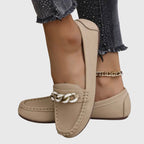 Melissa | Leather Loafers with Chain Detail for Women