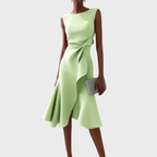 Cora | A-Line Midi Dress with Wrap Detail for Women