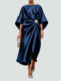 Rikki | Wrap Midi Dress with Batwing Sleeves for Women