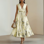 Ismeria | Pleated Sleeveless Maxi Dress for Women