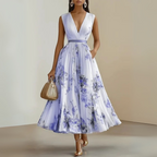 Ismeria | Pleated Sleeveless Maxi Dress for Women