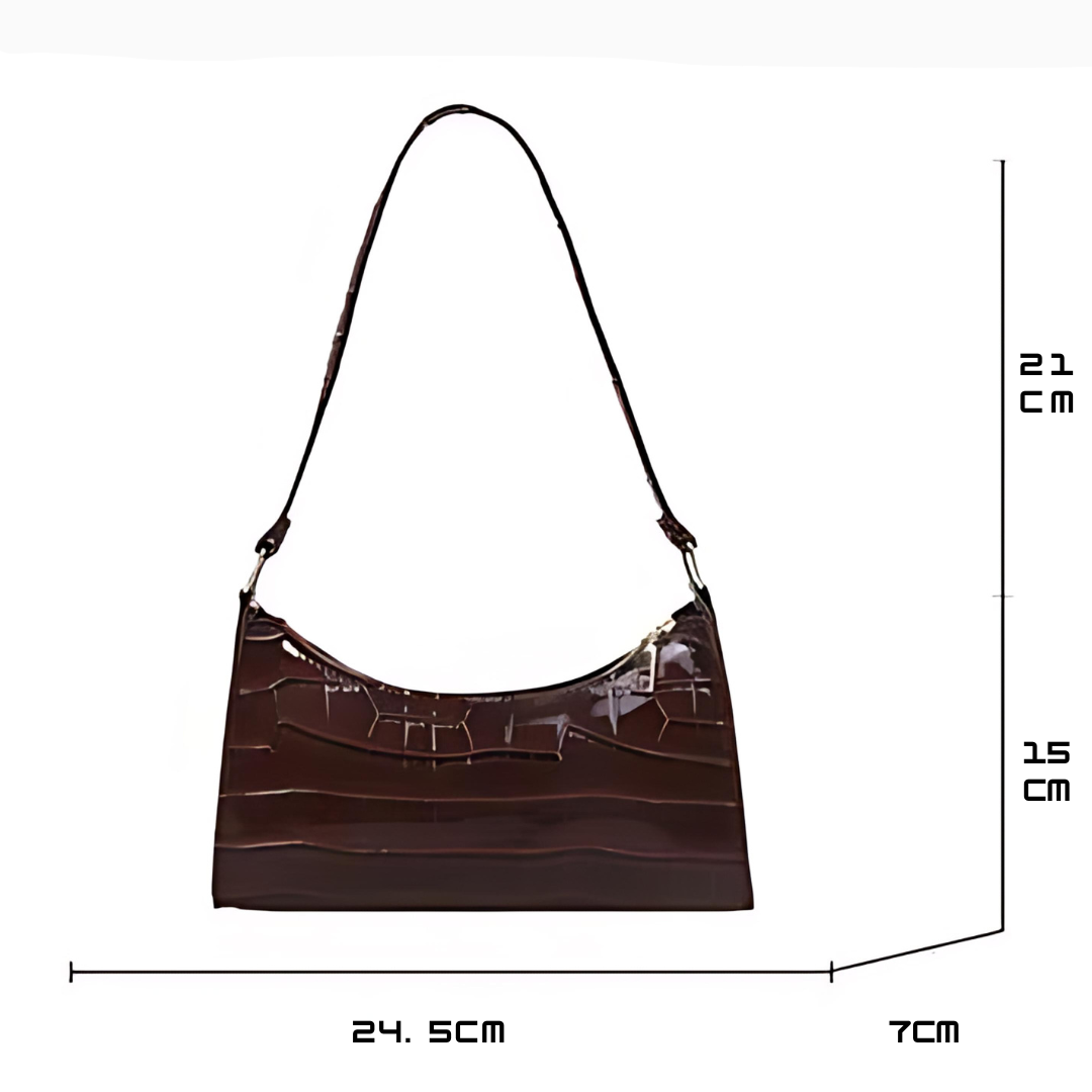 Nia | Shiny Crocodile Embossed Shoulder Bag for Women