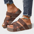 Alivia | Quilted Cross Strap Platform Sandals for Women