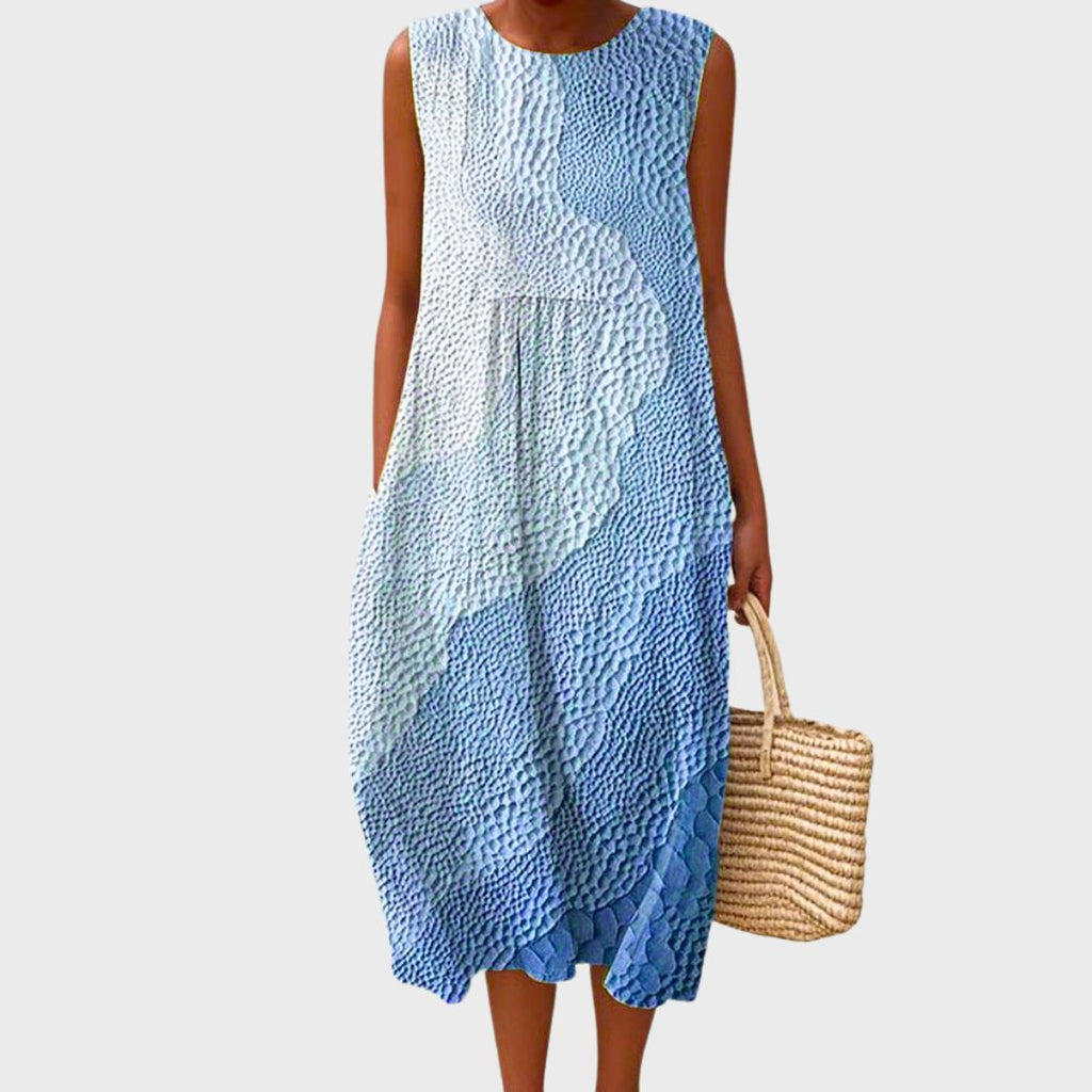 Leila | Gingham Colorblock Midi Dress for Women