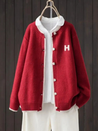 Larisa | Button-Down Ribbed Knit Cardigan for Women
