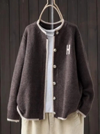 Larisa | Button-Down Ribbed Knit Cardigan for Women