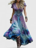 Norah | V-Neck Short Sleeve Maxi Dress for Women