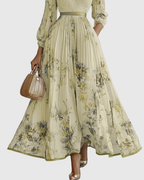 Godiva | Pleated Maxi Dress with V-Neck for Women
