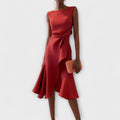 Cora | A-Line Midi Dress with Wrap Detail for Women