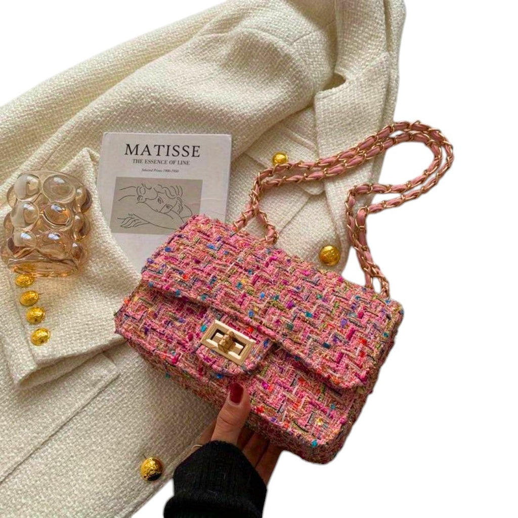 Cecilia | Tweed Chain Shoulder Bag for Women