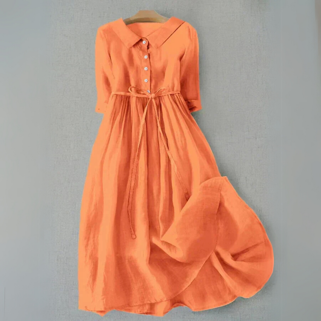 Abigail | Collared Button-Down Midi Dress for Women