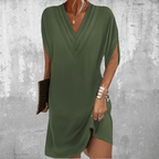 Esra | V-Neck Wrap Midi Dress for Women