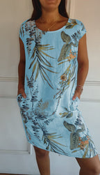 Iza | Floral Shift Dress with Short Sleeves for Women