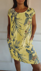 Iza | Floral Shift Dress with Short Sleeves for Women