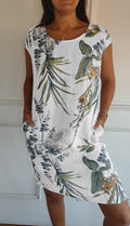 Iza | Floral Shift Dress with Short Sleeves for Women