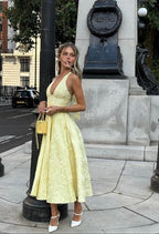 Caroline | Wedding Guest A-Line Midi Dress for Women