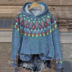 Amaya | Oversized Fair Isle Hoodie Sweater for Women