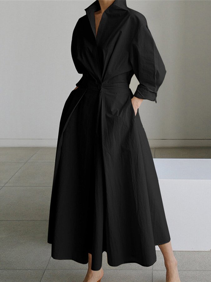 Eden | Wrap Waist Maxi Shirt Dress for Women