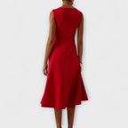 Cora | A-Line Midi Dress with Wrap Detail for Women