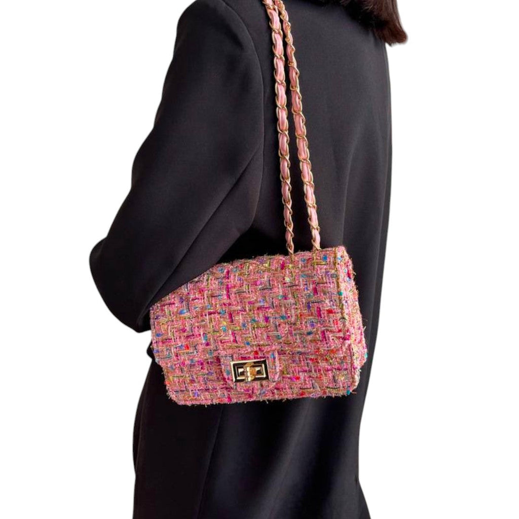 Cecilia | Tweed Chain Shoulder Bag for Women
