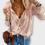 Lisette | V-Neck Lace Blouse for Women