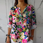 Anastasia | Floral V-Neck Blouse for Women