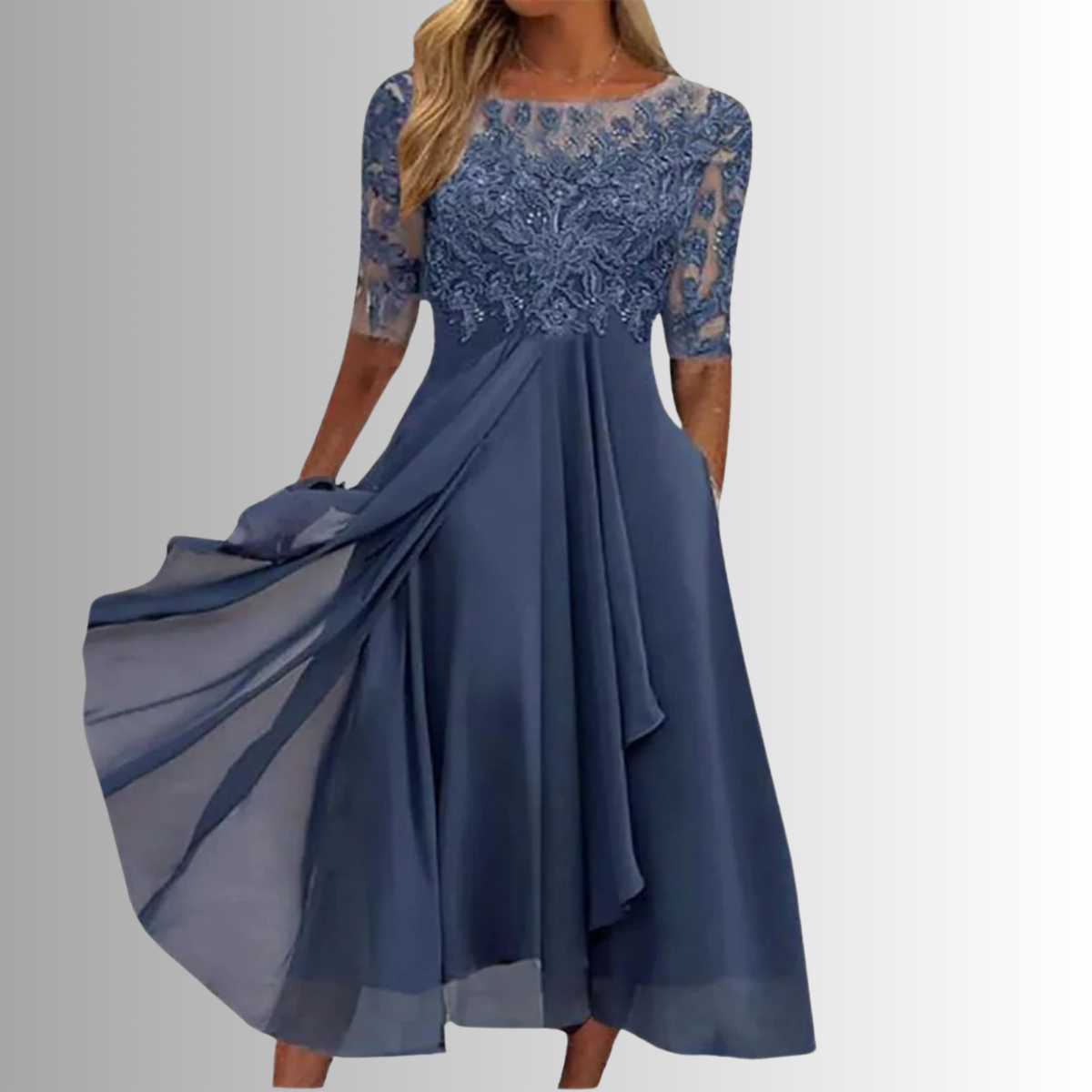 Naya | Lace A-Line Midi Dress for Women
