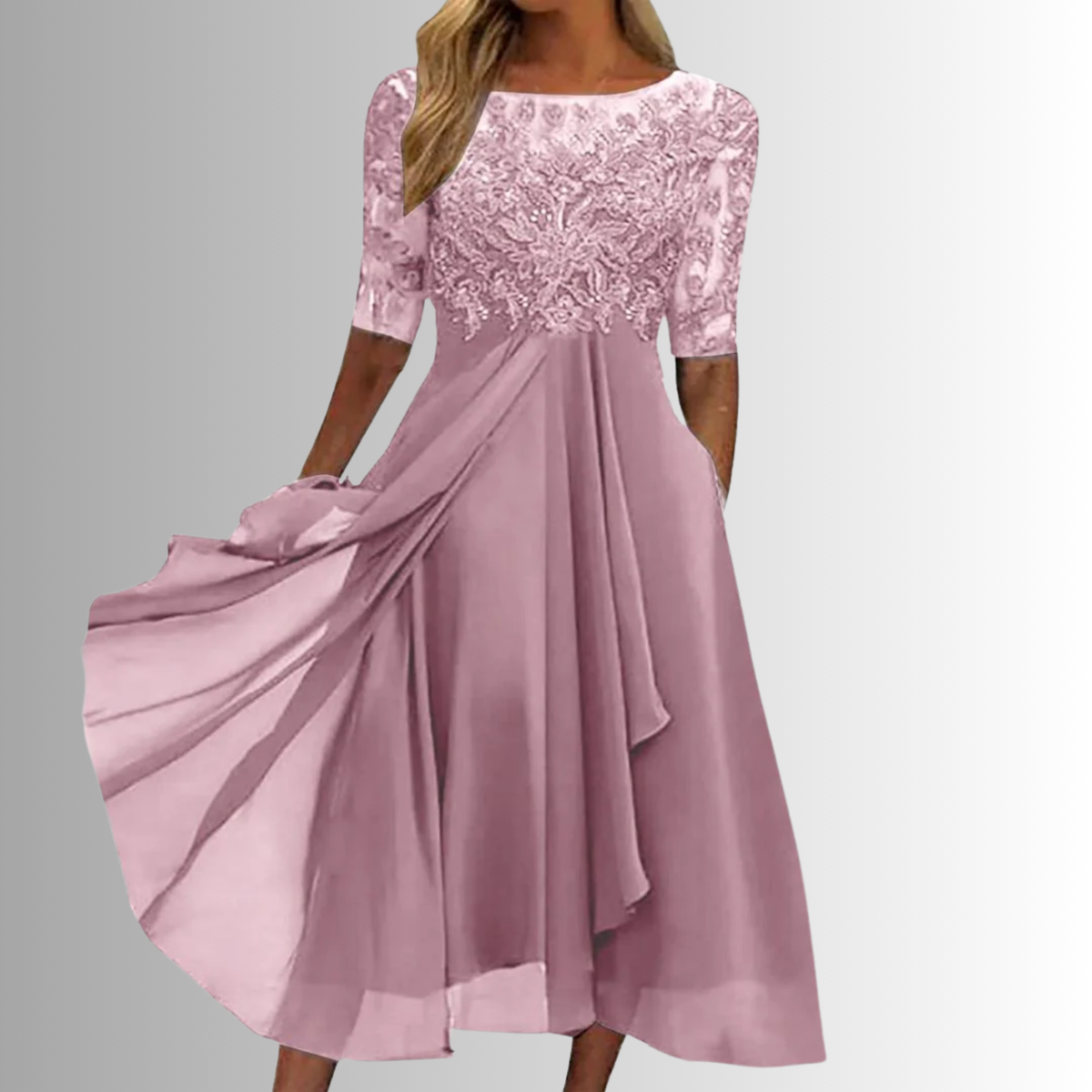 Naya | Lace A-Line Midi Dress for Women