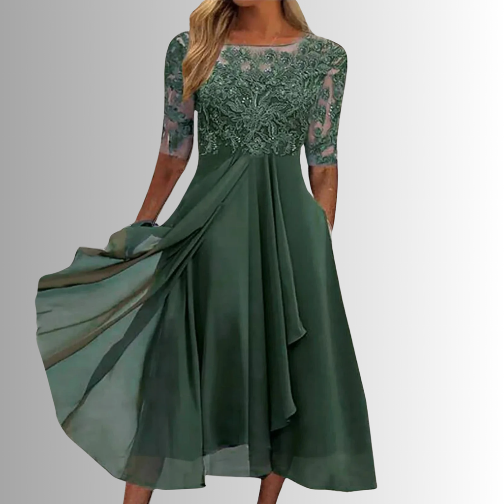 Naya | Lace A-Line Midi Dress for Women