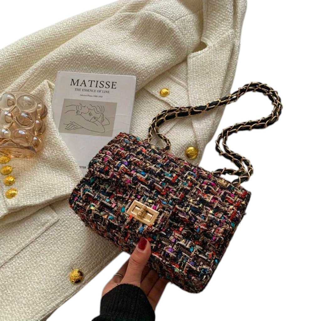 Cecilia | Tweed Chain Shoulder Bag for Women