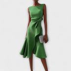 Cora | A-Line Midi Dress with Wrap Detail for Women