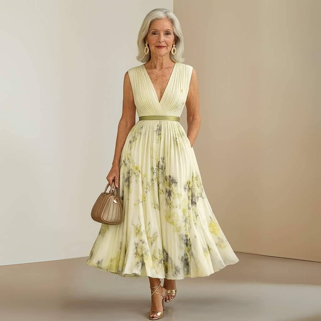 Ismeria | Pleated Sleeveless Maxi Dress for Women