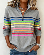 Rosetta | Striped Half Zip Sweatshirt for Women
