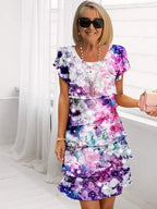 Mia | Pleated A-Line Floral Dress for Women