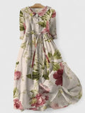 Saoirse | Floral Collared A-Line Midi Dress for Women