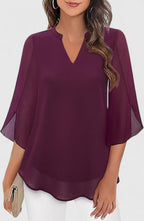Olalla | V-Neck Bell Sleeve Tunic Blouse for Women