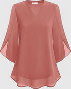 Olalla | V-Neck Bell Sleeve Tunic Blouse for Women