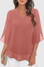 Olalla | V-Neck Bell Sleeve Tunic Blouse for Women
