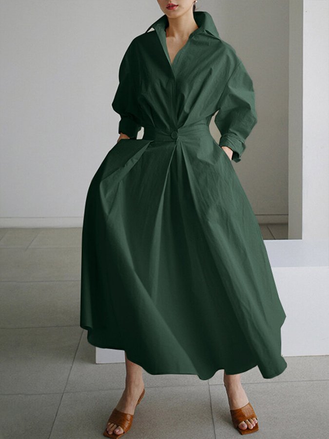 Eden | Wrap Waist Maxi Shirt Dress for Women