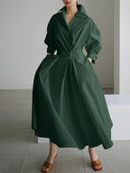 Eden | Wrap Waist Maxi Shirt Dress for Women