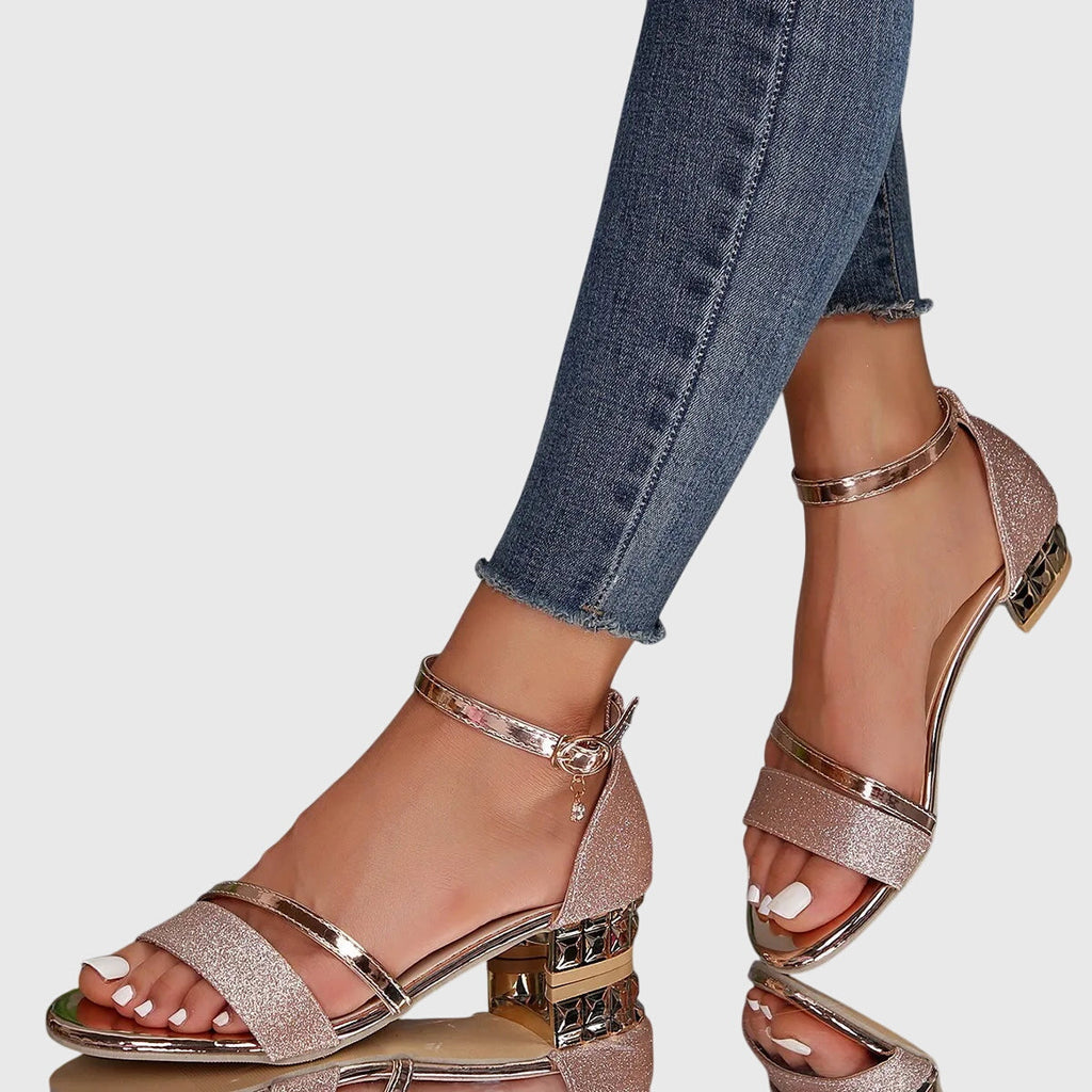 Everild | Block Heel Sandals with Ankle Strap for Women
