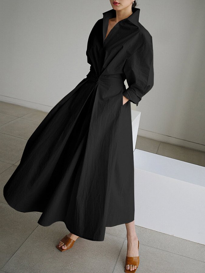 Eden | Wrap Waist Maxi Shirt Dress for Women