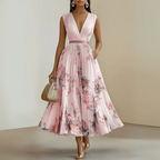 Ismeria | Pleated Sleeveless Maxi Dress for Women
