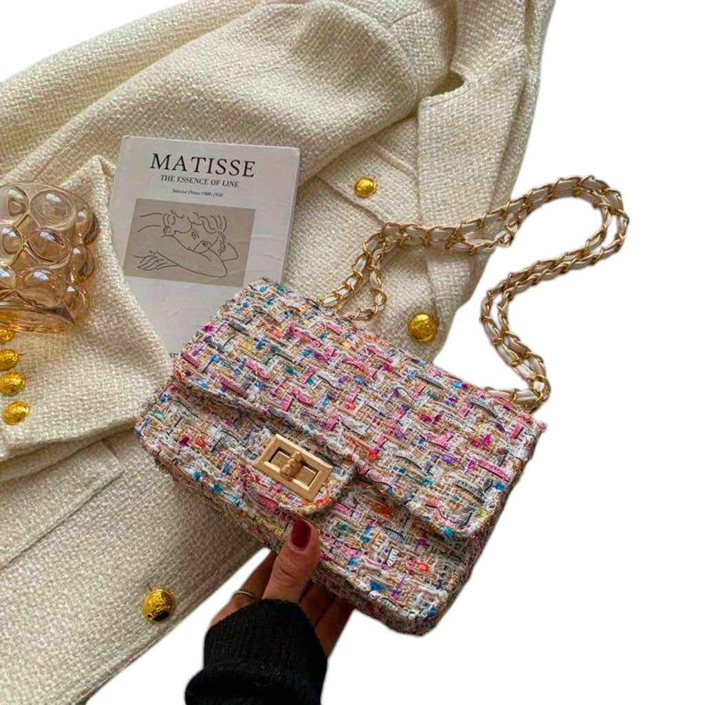 Cecilia | Tweed Chain Shoulder Bag for Women