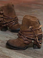 Genevieve | Lace-Up Braided Ankle Boots for Women