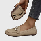 Melissa | Leather Loafers with Chain Detail for Women