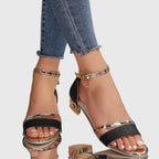 Everild | Block Heel Sandals with Ankle Strap for Women