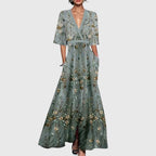 Candice | Wrap Maxi Dress with V-Neck for Women