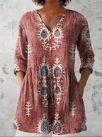 Maeve | Embroidered V-Neck Tunic Shirt for Women