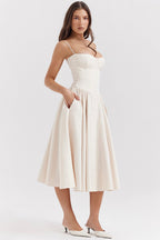 Florentina | Wedding Guest A-Line Midi Dress for Women